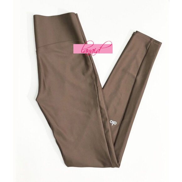 Alo Airlift High-Waist Sleek Leggings Mushroom Tan Hi-Rise Waisted Tights Skinny - Picture 7 of 12